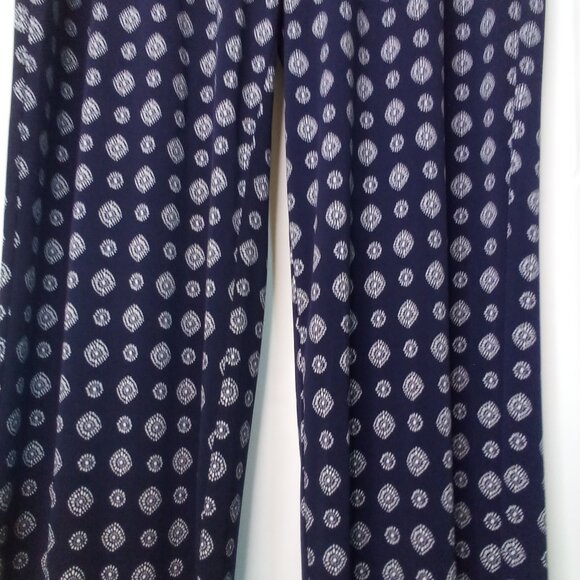 Vince Camuto Pants Women S Pull On Elastic Waist Soft Stretched Pattern Blue - Picture 8 of 16